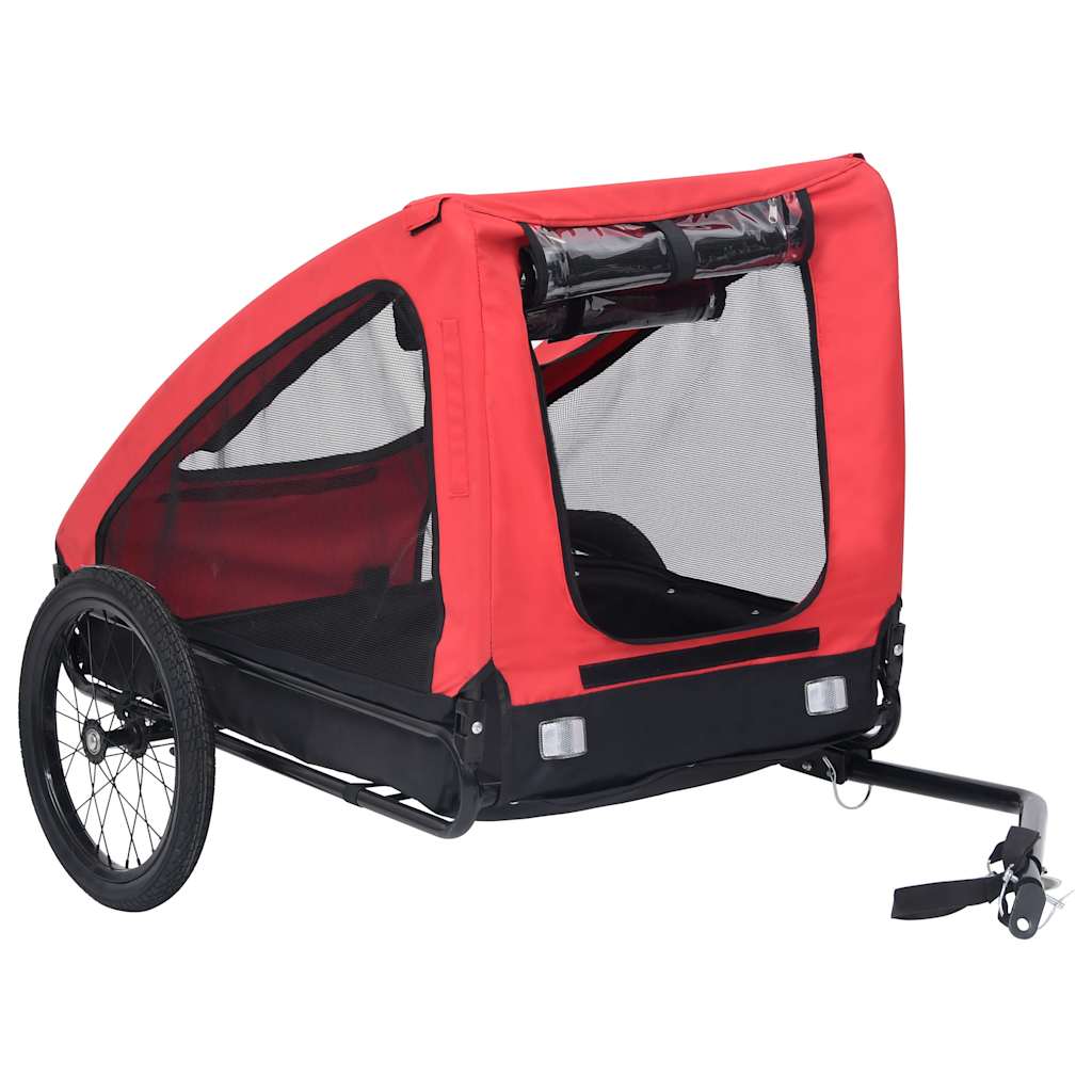 Vidaxl Dog Bike Trailer rosso e nero