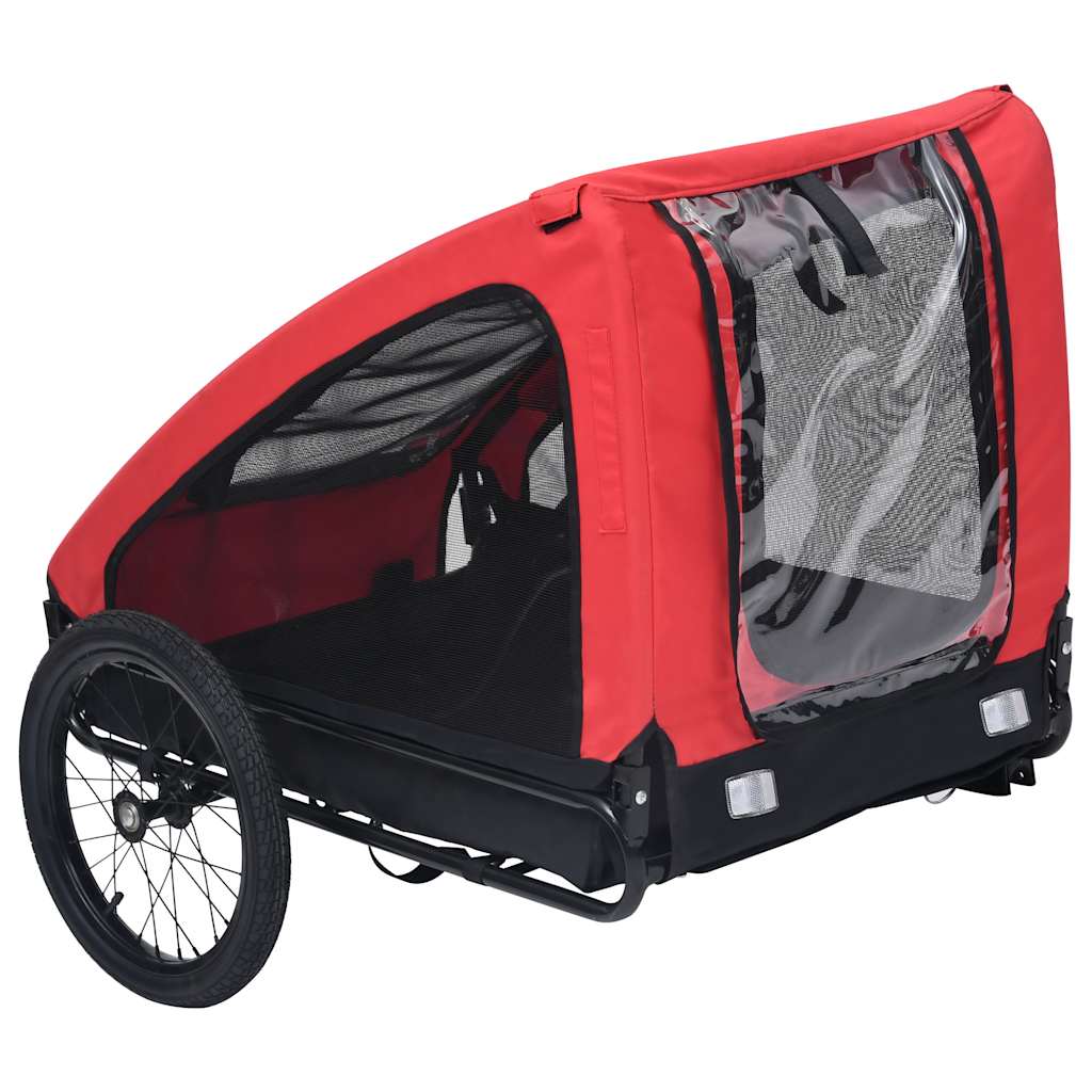 Vidaxl Dog Bike Trailer rosso e nero