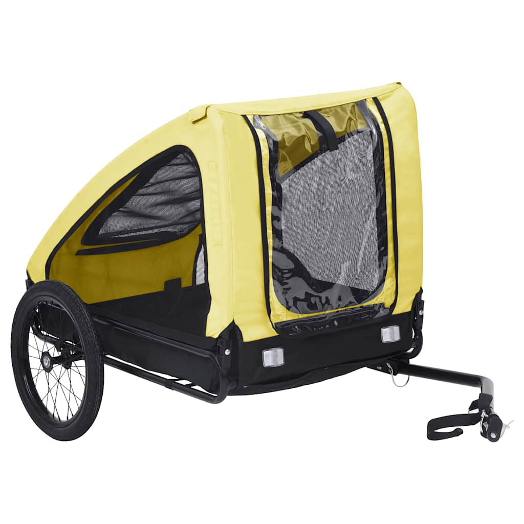 Vidaxl Dog Bike Trailer gul og sort