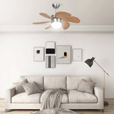 Ventilateur de plafond Vidaxl avec lampe 76 cm brun clair