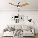 Ventilateur de plafond Vidaxl avec télécommande de lampe 108 cm brun clair