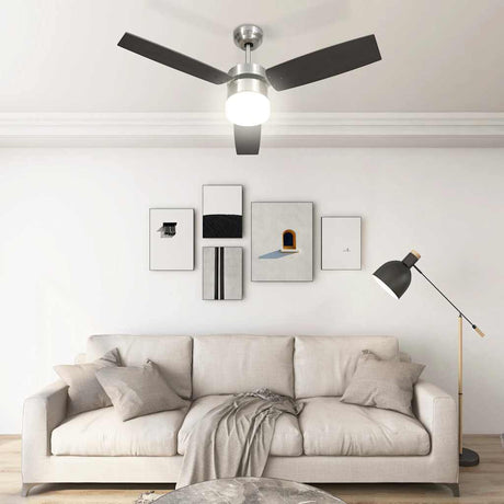 Ventilateur de plafond Vidaxl avec télécommande de lampe 108 cm brun foncé