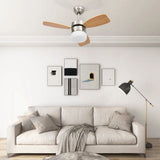 Ventilateur de plafond Vidaxl avec télécommande de lampe 76 cm brun clair