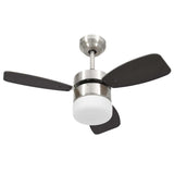 Ventilateur de plafond Vidaxl avec télécommande de lampe 76 cm brun foncé