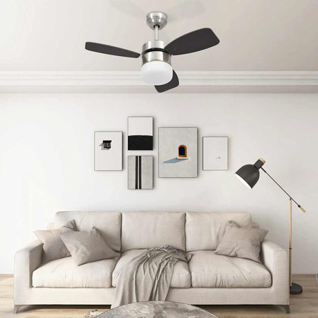 Ventilateur de plafond Vidaxl avec télécommande de lampe 76 cm brun foncé