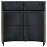 Vidaxl tuinbartafel 120x55x110 cm poly rattan zwart