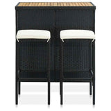 Vidaxl 3-delige barset poly rattan zwart