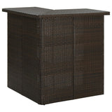 Vidaxl hoekbartafel 100x50x105 cm poly rattan bruin