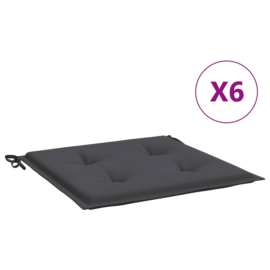 Coussins de chaise de jardin vidaxl 6 pcs 40x40x4 cm Oxford tissu anthracite -colored