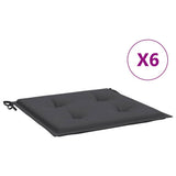 Coussins de chaise de jardin vidaxl 6 pcs 40x40x4 cm Oxford tissu anthracite -colored