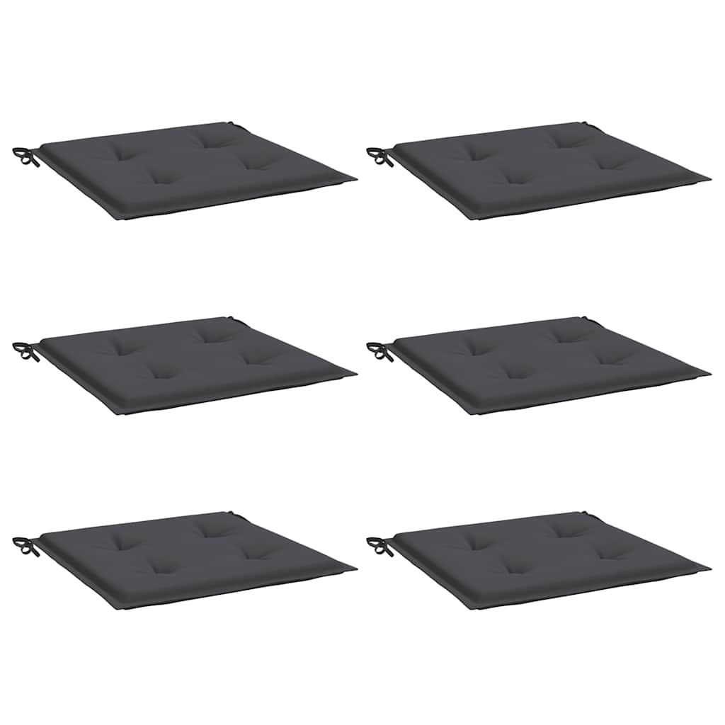 Coussins de chaise de jardin vidaxl 6 pcs 40x40x4 cm Oxford tissu anthracite -colored
