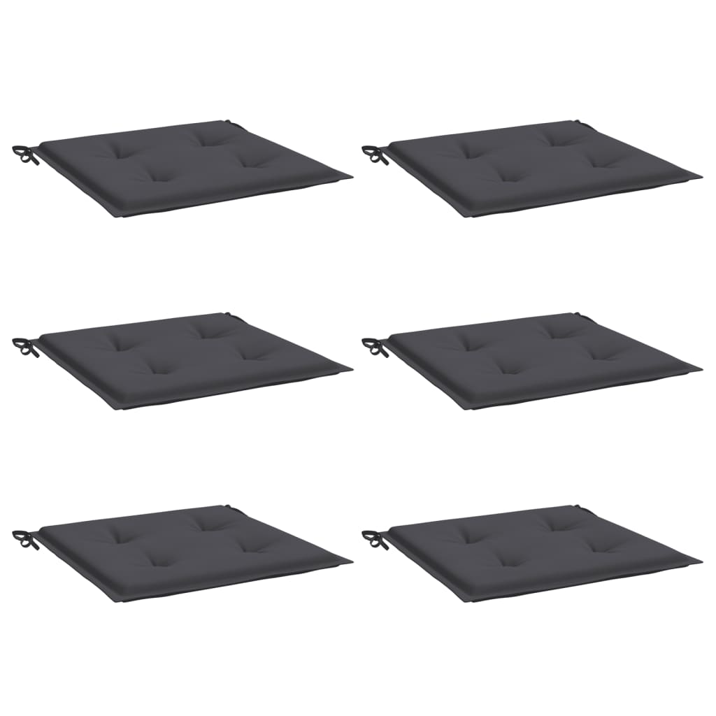 Coussins de chaise de jardin vidaxl 6 pcs 40x40x3 cm Oxford tissu anthracite -colored