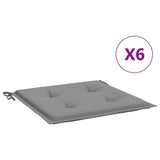 Coussins de chaise de jardin vidaxl 6 pcs 40x40x3 cm oxford tissu gris