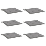 Coussins de chaise de jardin vidaxl 6 pcs 40x40x4 cm oxford tissu gris