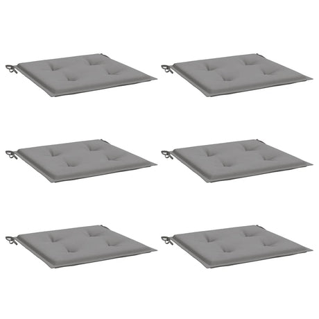 Coussins de chaise de jardin vidaxl 6 pcs 40x40x4 cm oxford tissu gris
