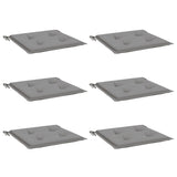 Coussins de chaise de jardin vidaxl 6 pcs 40x40x3 cm oxford tissu gris