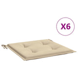 Vidaxl tuinstoelkussens 6 st 40x40x3 cm oxford stof beige