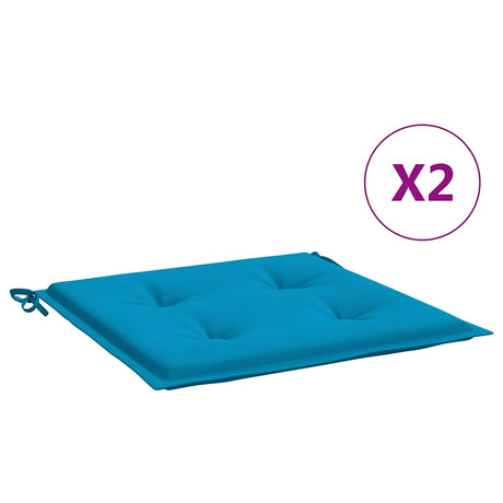 Coussins de chaise de jardin vidaxl 2 st 40x40x3 cm oxford tissu bleu
