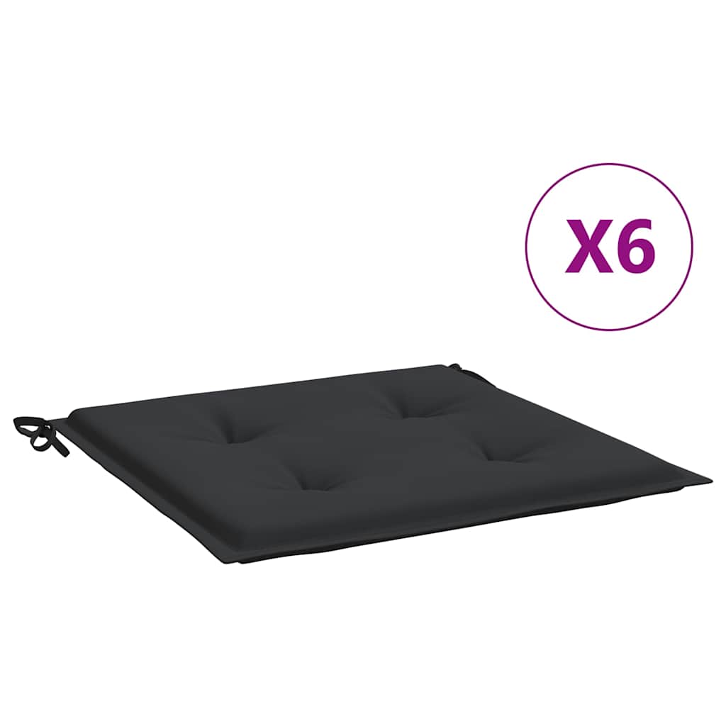 Coussins de chaise de jardin vidaxl 6 ST 40x40x4 cm Oxford tissu noir