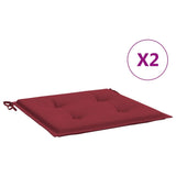 Coussins de chaise de jardin vidaxl 2 st 40x40x3 cm oxford tissu vin rouge