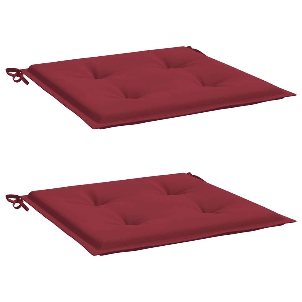 Coussins de chaise de jardin vidaxl 2 st 40x40x3 cm oxford tissu vin rouge