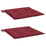 Coussins de chaise de jardin vidaxl 2 pcs 40x40x4 cm oxford tissu vin rouge