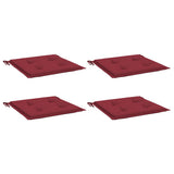 Coussins de chaise de jardin vidaxl 4 st 40x40x4 cm oxford tissu vin rouge