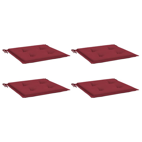 Coussins de chaise de jardin vidaxl 4 st 40x40x4 cm oxford tissu vin rouge