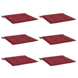 Coussins de chaise de jardin vidaxl 6 pcs 40x40x3 cm oxford tissu vin rouge