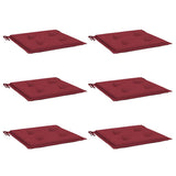 Coussins de chaise de jardin vidaxl 6 pcs 40x40x4 cm oxford tissu vin rouge