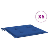 Coussins de chaise de jardin vidaxl 6 pcs 40x40x3 cm oxford tissu royal bleu