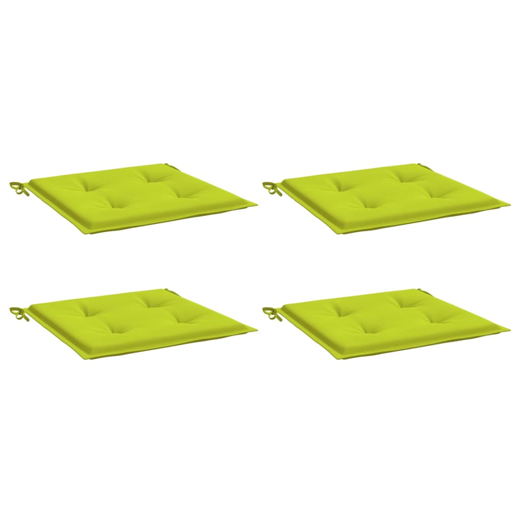 Coussins de chaise de jardin vidaxl 4 pcs 40x40x3 cm tissu oxford vert brillant