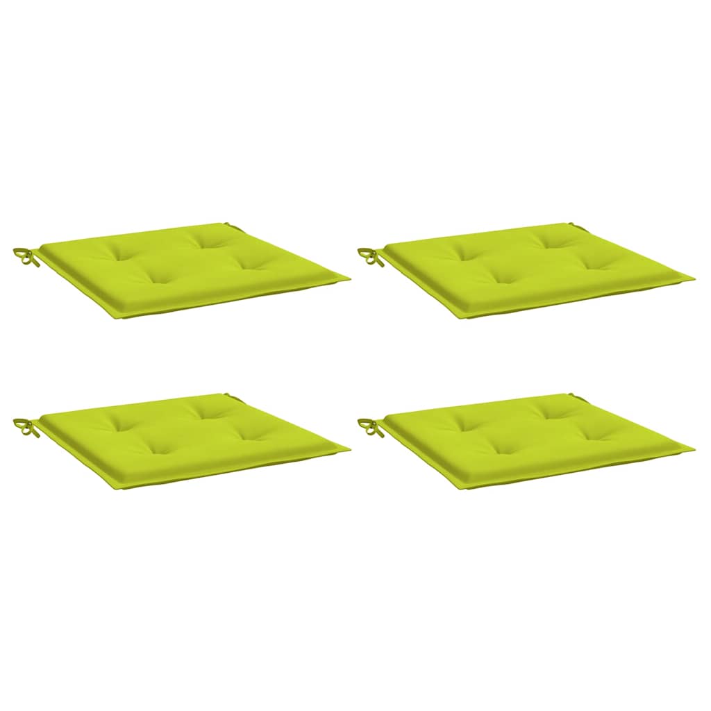 Coussins de chaise de jardin vidaxl 4 pcs 40x40x4 cm tissu oxford vert brillant