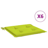 Coussins de chaise de jardin vidaxl 6 pcs 40x40x4 cm tissu oxford vert brillant