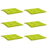 Coussins de chaise de jardin vidaxl 6 pcs 40x40x4 cm tissu oxford vert brillant