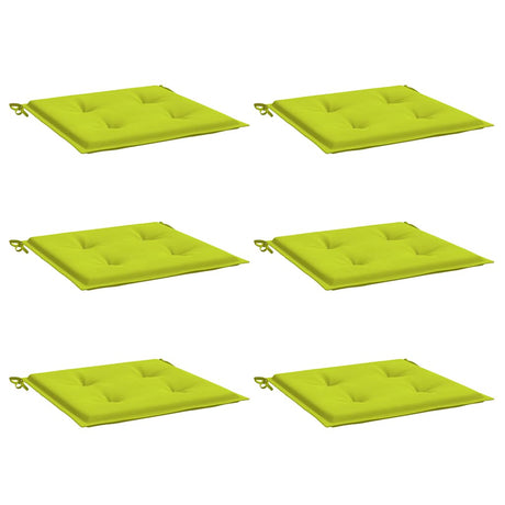 Coussins de chaise de jardin vidaxl 6 pcs 40x40x4 cm tissu oxford vert brillant