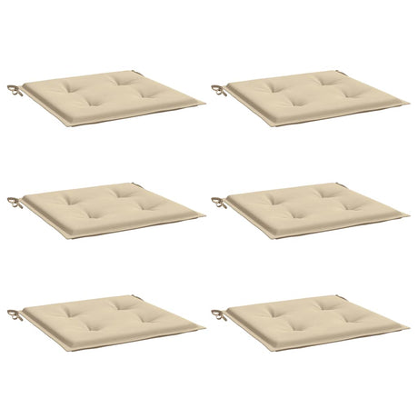 Coussins de chaise de jardin vidaxl 6 st 50x50x4 cm oxford tissu beige