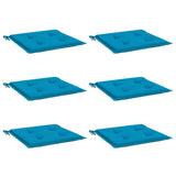 Coussins de chaise de jardin vidaxl 6 st 50x50x3 cm oxford tissu bleu