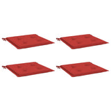 Coussins de chaise de jardin vidaxl 4 st 50x50x4 cm oxford tissu rouge
