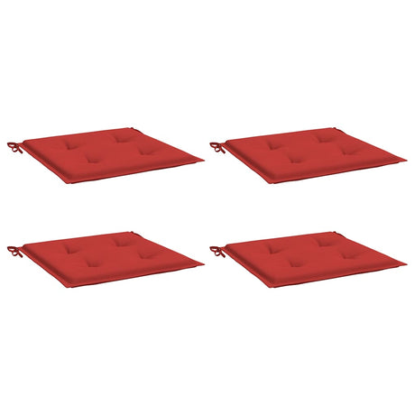 Coussins de chaise de jardin vidaxl 4 st 50x50x4 cm oxford tissu rouge