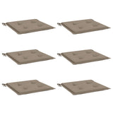 Coussins de chaise de jardin vidaxl 6 st 50x50x3 cm oxford tissu taupe