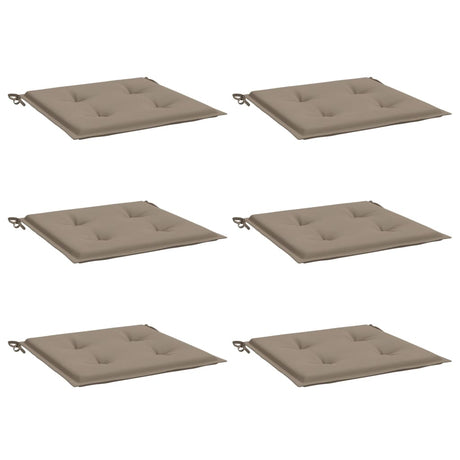 Coussins de chaise de jardin vidaxl 6 st 50x50x3 cm oxford tissu taupe