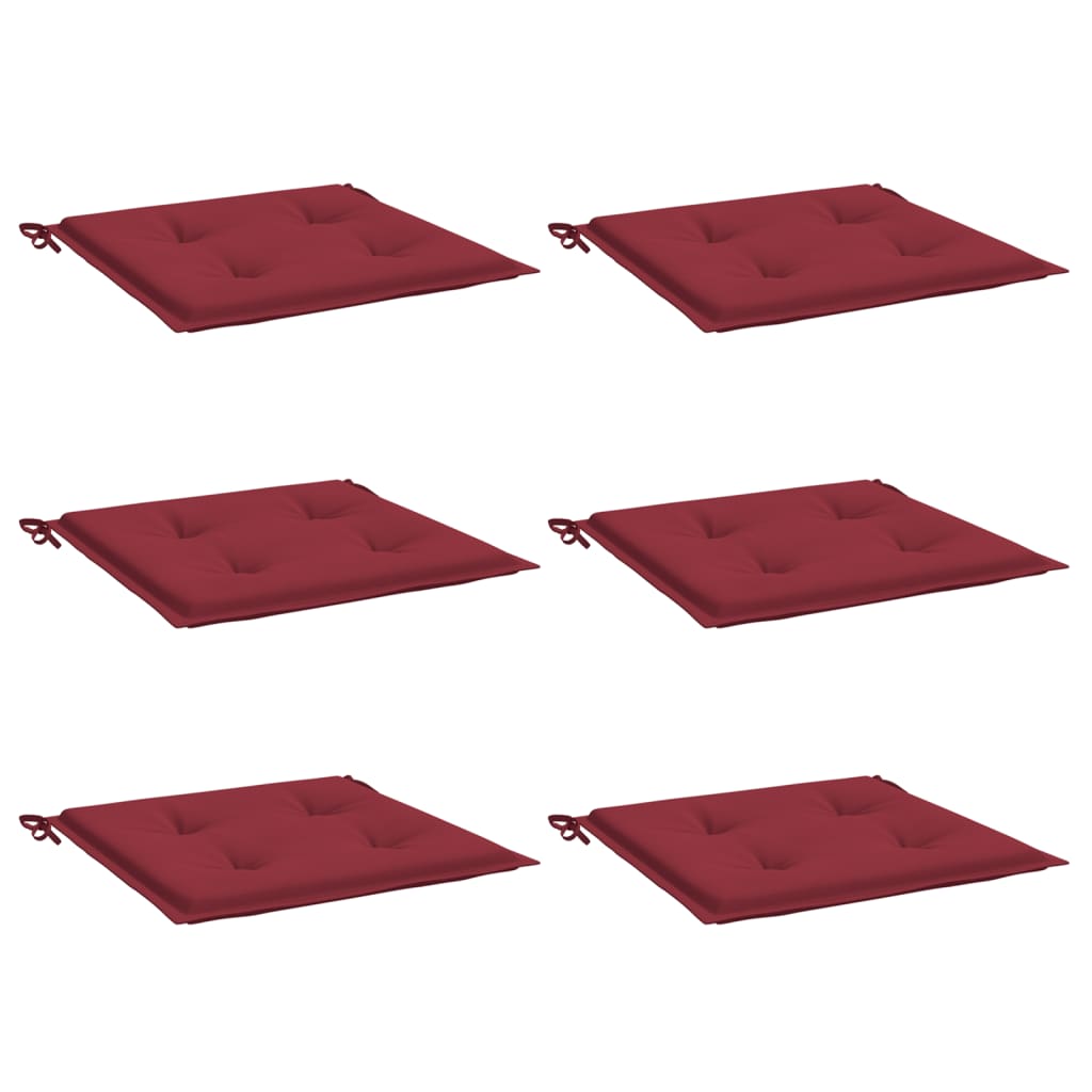 Vidaxl Garden chair cushions 6 st 50x50x3 cm Oxford fabric wine red