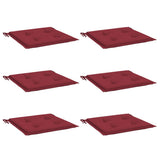 Coussins de chaise de jardin vidaxl 6 st 50x50x3 cm oxford tissu vin rouge