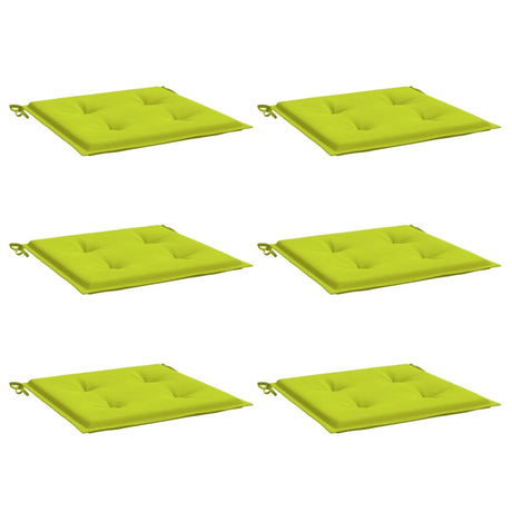 Coussins de chaise de jardin vidaxl 6 st 50x50x3 cm tissu oxford vert brillant