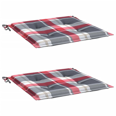 Vidaxl tuinstoelkussens 2 st 50x50x4 cm oxford stof ruitpatroon rood