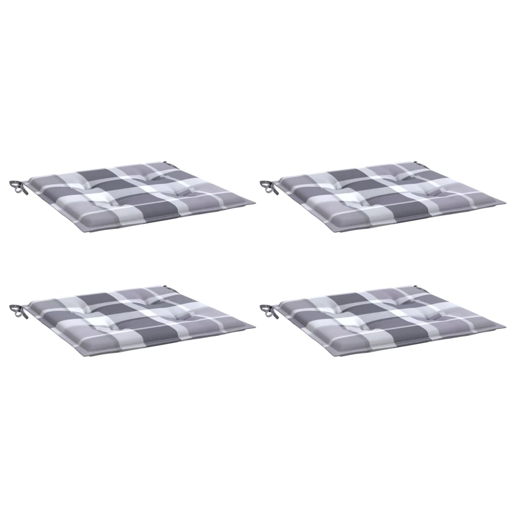 VidaXL coussins de chaise de jardin 4 pcs 50x50x4 cm tissu oxford motif losange gris