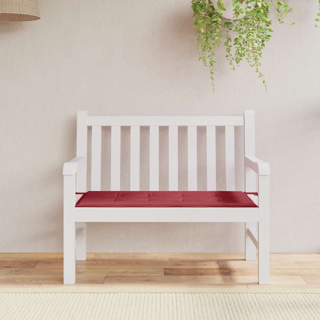 Vidaxl jardin banc coussin 100x50x4 cm oxford tissu vin rouge