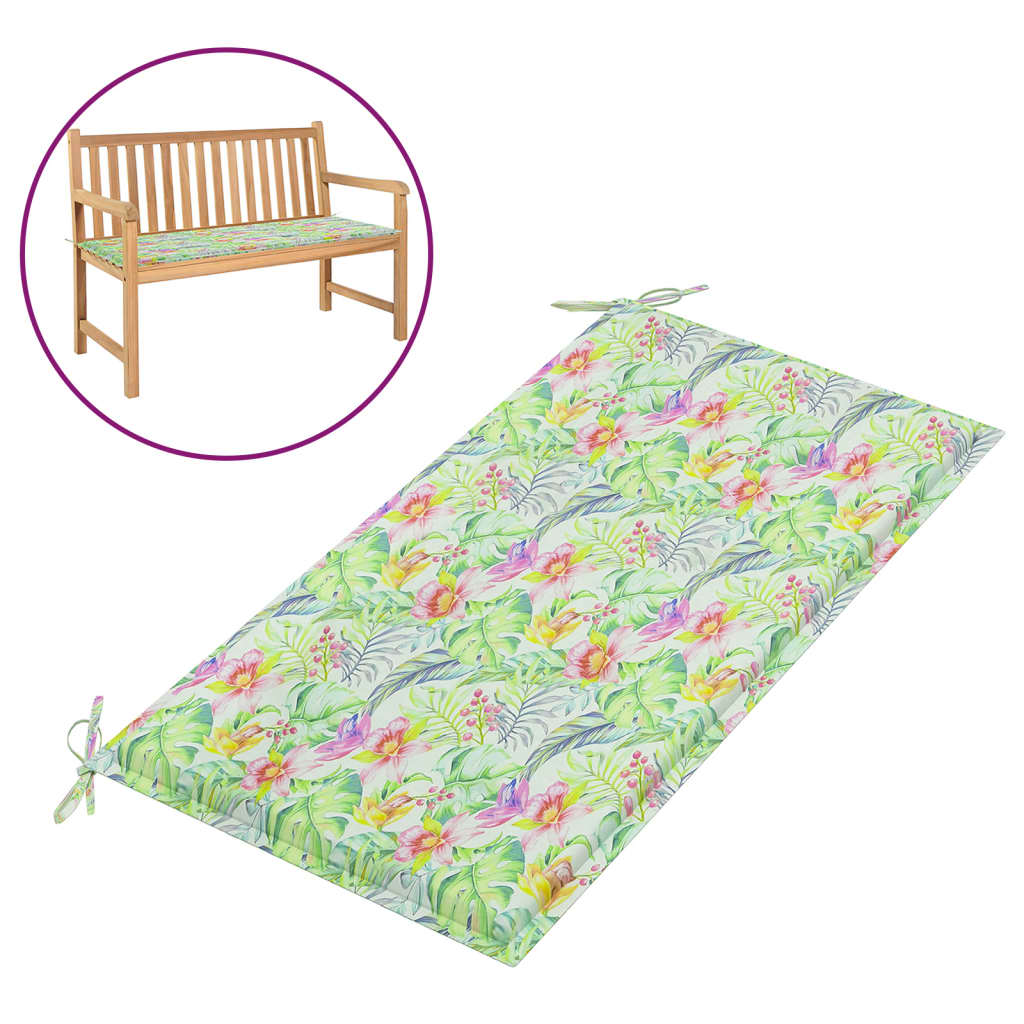 Vidaxl Garden bench cushion 100x50x3 cm Oxford fabric leaf pattern