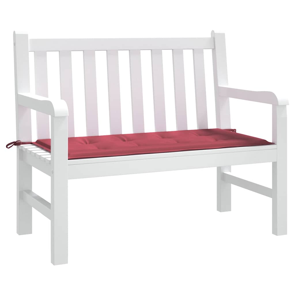 Vidaxl jardin banc coussin 120x50x4 cm oxford tissu vin rouge